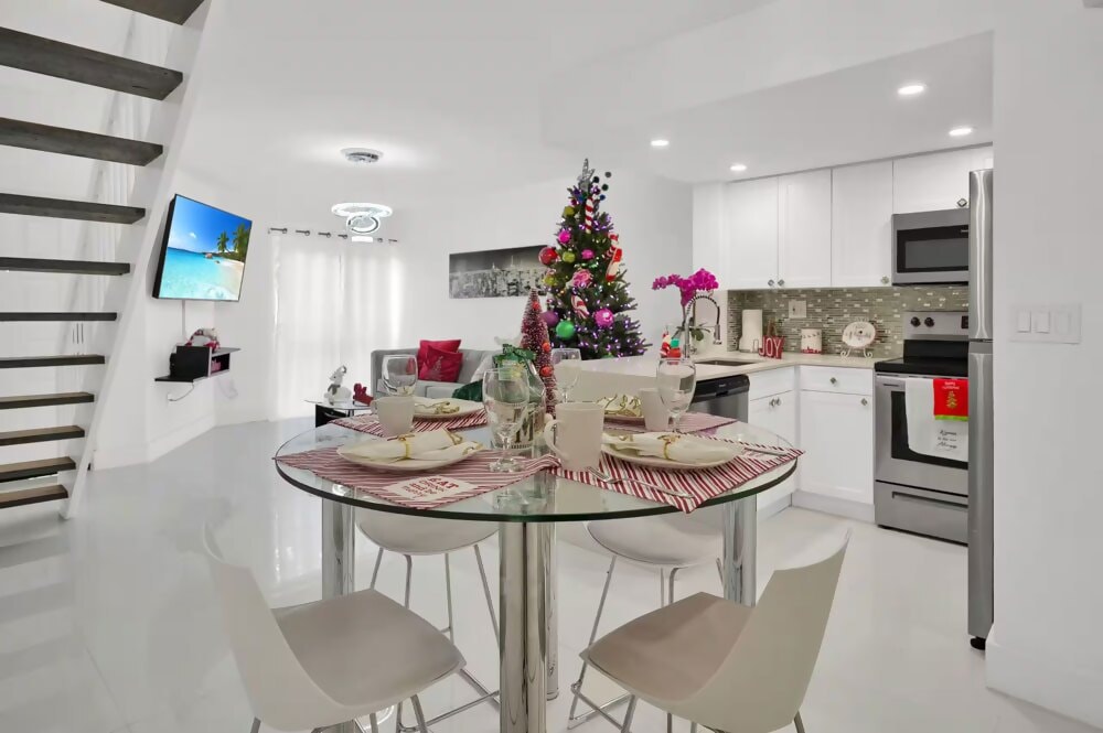 New 1BR Condo living area with pool access in Doral, Miami